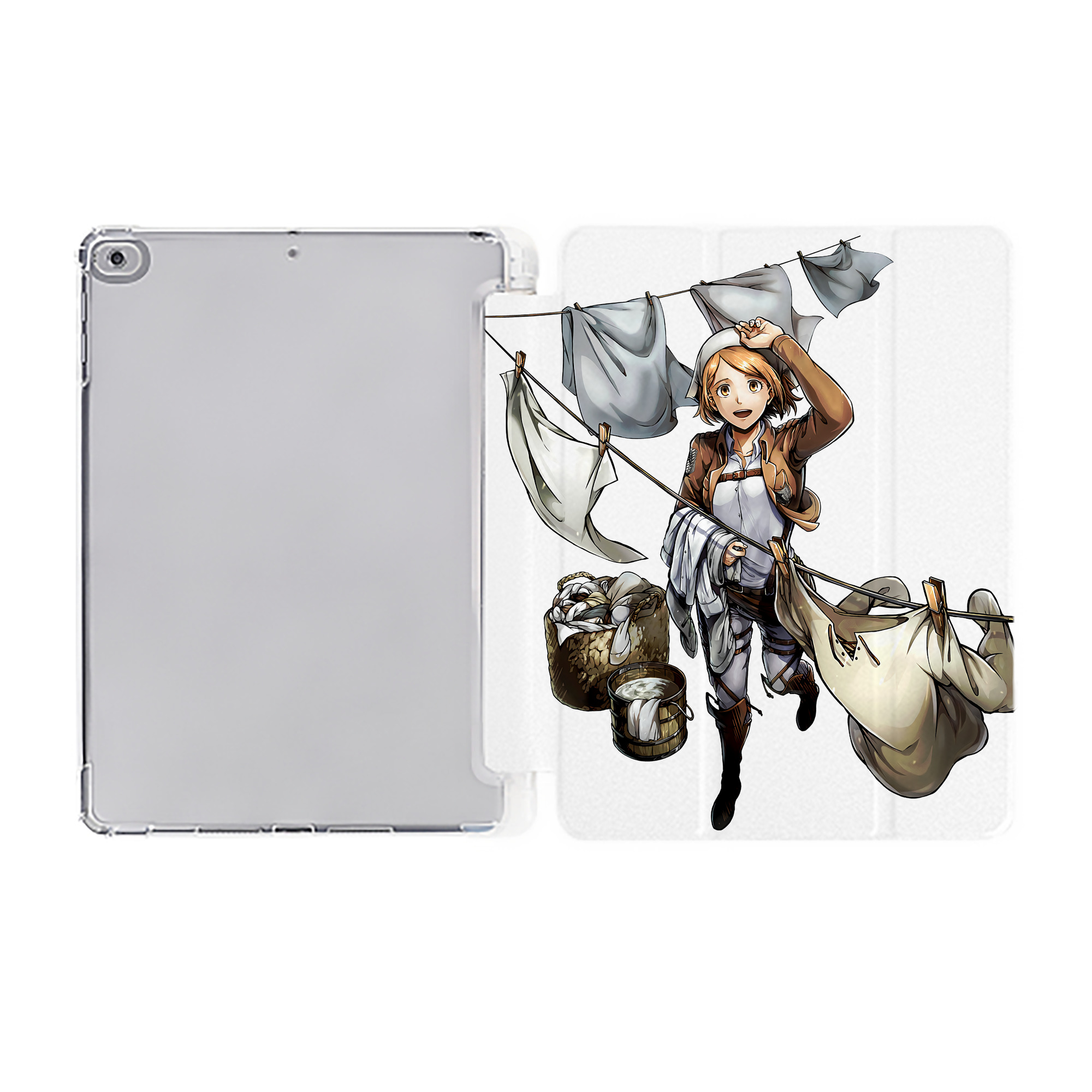 （画像用） 進撃の巨人 ペトラ·ラル Attack on Titan Petra Rall IPad ケース ペン収納付き 三つ折りスタンド PUレザー×シリコン 対応機種9.5/10.5/10.9インチ